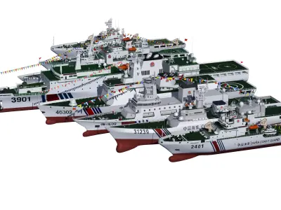 China Coast Guard Ship Package Download Law Enforcement Ship 3D model