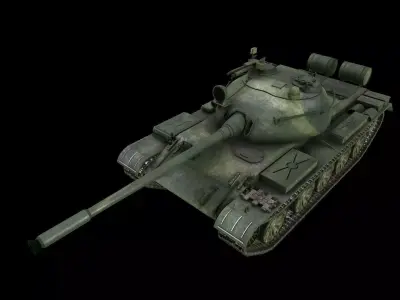 TANK T55 main battle tanks Low-poly 3D model