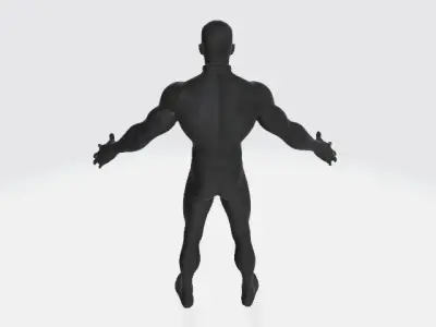 Black super human suit 3D model