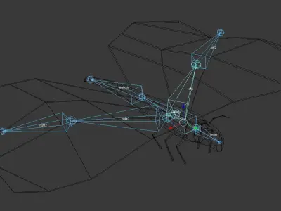 Night Butterfly Animated Low-poly 3D model