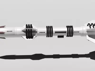 Missle rocket launcher Low-poly 3D model