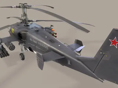 Kamov Ka-52K Katran Basic Animation Low-poly 3D model