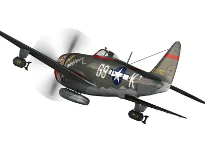 Republic P-47D Thunderbolt - Whoo 3D model