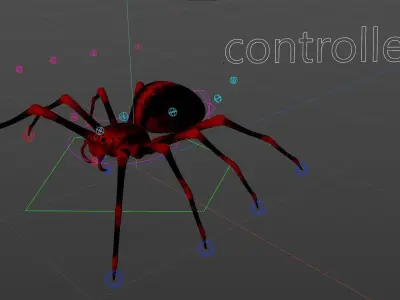 Rigged Spider with 8K PBR Textures Low-poly 3D model