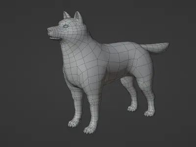 Shiba Dog - NPR Free low-poly 3D model