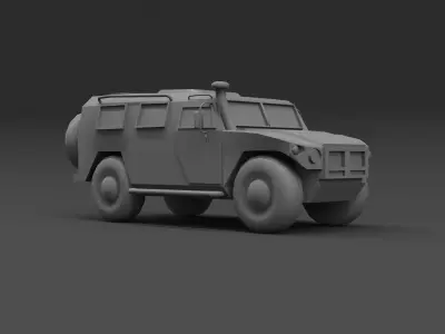 Military armoured vehicle kit 01 Low-poly 3D model