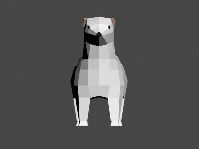 Lowpoly ermine Low-poly 3D model
