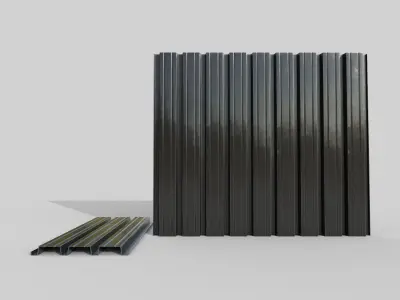 Corrugated galvanized sheets 4 Low-poly 3D model
