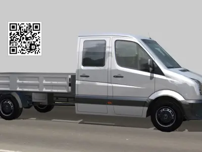 Volkswagen Crafter dropside Low-poly 3D model