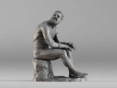001648 Seated Ancient Greek Boxer 3D model