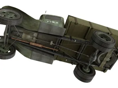 GAZ-AA wwii military truck 3D model