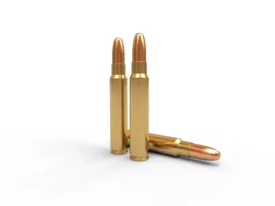 375 Ruger Ammo Low-poly 3D model