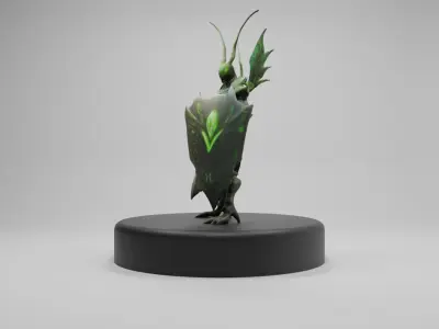Mantis Warrior 3D Model Insectoid Fantasy Character Low-poly 3D model