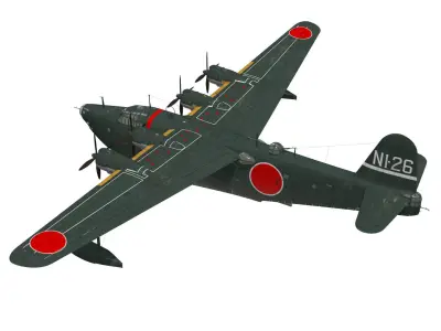 Kawanishi H8K Emily Type12 early 3D model