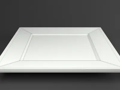 Large Square Ceramic Plate Free low-poly 3D model