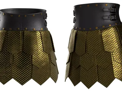 Skirt Armor 03 Low-poly 3D model