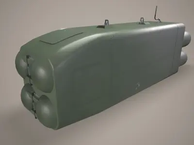  Launcher PARS 3LR With Missile X4 Low-poly 3D model