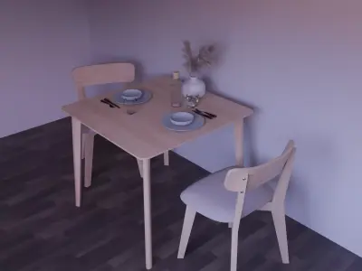 Dining Set IKEA LISABO 3D model