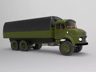 Old Mercedes Benz Military Truck 3D model