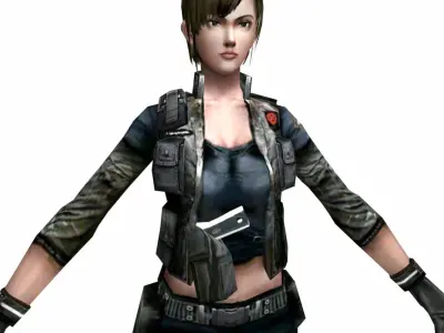 R1 Army Soldier Girl Low-poly 3D model