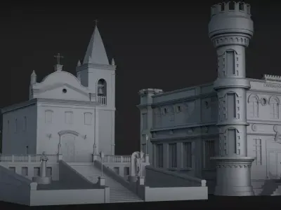 Church exterrior HIGH DETAIL 3D model