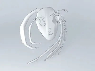 face fish with long hair Free 3D model