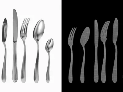 Generic Cutlery 9 Pieces COLLECTION 3D model