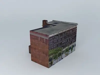 Old Lister Block Building Free 3D model