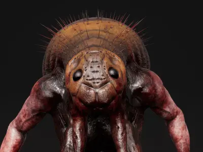 Mutant Flea - Horror Insects Collection Low-poly 3D model