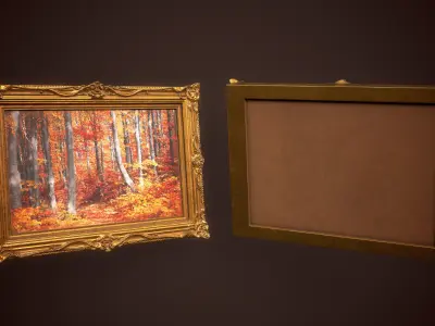 Ornate Picture Frame - PBR Game Ready Low-poly 3D model Free low-poly 3D model