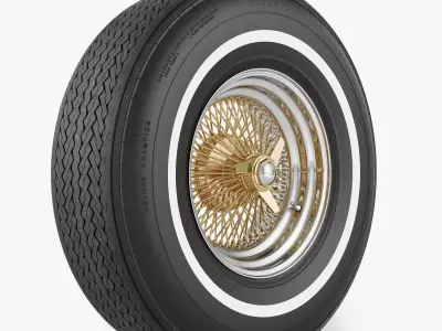 Wire Wheel Tire Firestone 3D model