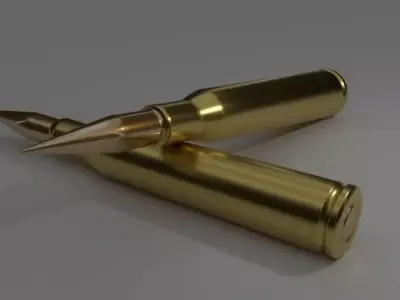 Bullet two gold bullets Free 3D model