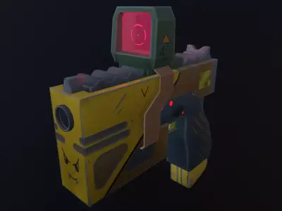 Stylized Gun Low-poly 3D model 3