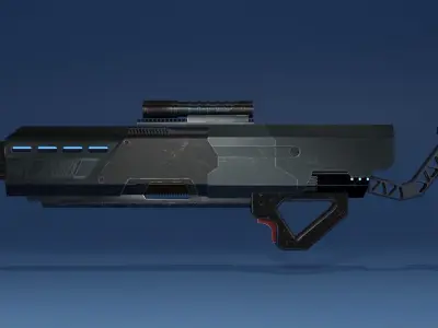 Sci-fi GUN Low-poly 3D model