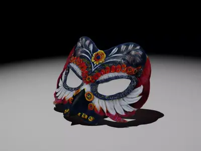 Scanned Owl Mask Low-poly 3D model