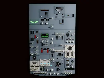 airport control panel Low-poly 3D model