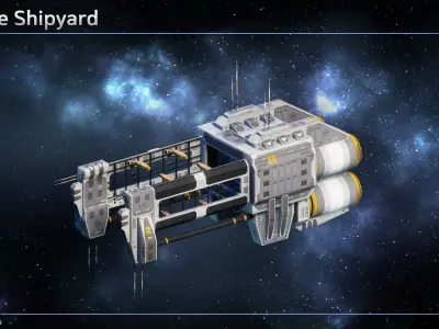 Spaceship Shipyards Low-poly 3D model