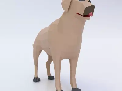 Dog 3d model labrador Low-poly 3D model