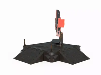 Future sci-fi antenna computer 3D model