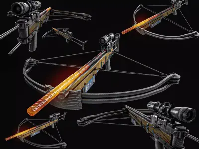 Rebar Crossbow  Low-poly 3D model