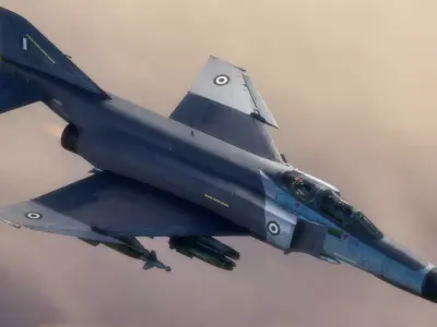 F4 Phantom 2  Grey-with Cockpit-Fully Rigged-High Resolution Low-poly 3D model