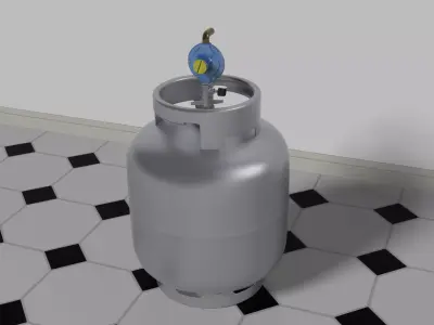 Gas Bottle with regulator 3D model