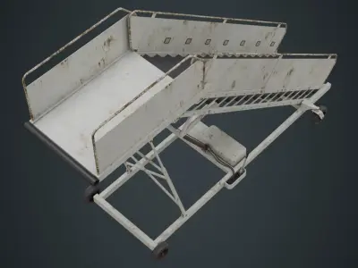 Airplane Stairs 1B Low-poly 3D model