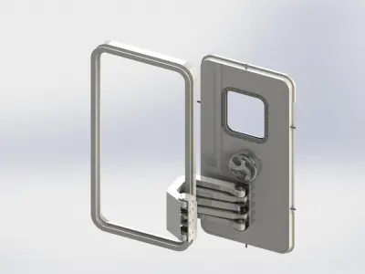 Weathertight Pantograph Hinged Door 3D model