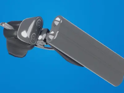 Mini Silver Shotgun Weapon Low-poly 3D model