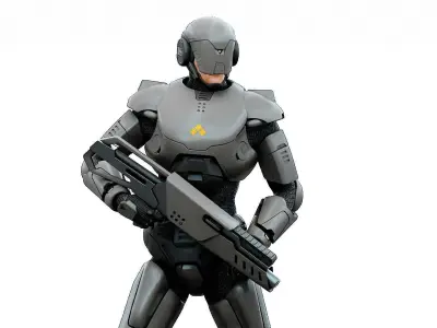 CYBORG SOL-80 Rigged for Unreal Engine - Unity - MIXAMO 3D model