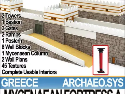 Greek Mycenaean Fortress A 3D model