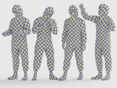 Hazmat Suit - Biohazard Protection Suit Low-poly 3D model