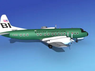 Lockheed L-188 Electra HP Braniff Intl 2 3D model