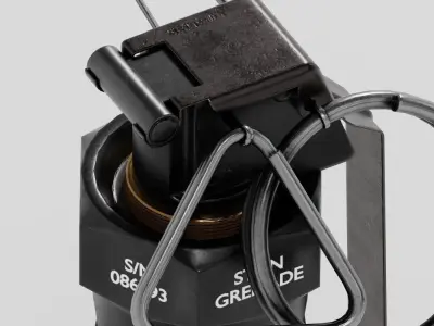 Flashbang fire extinguisher grenade Low-poly 3D model